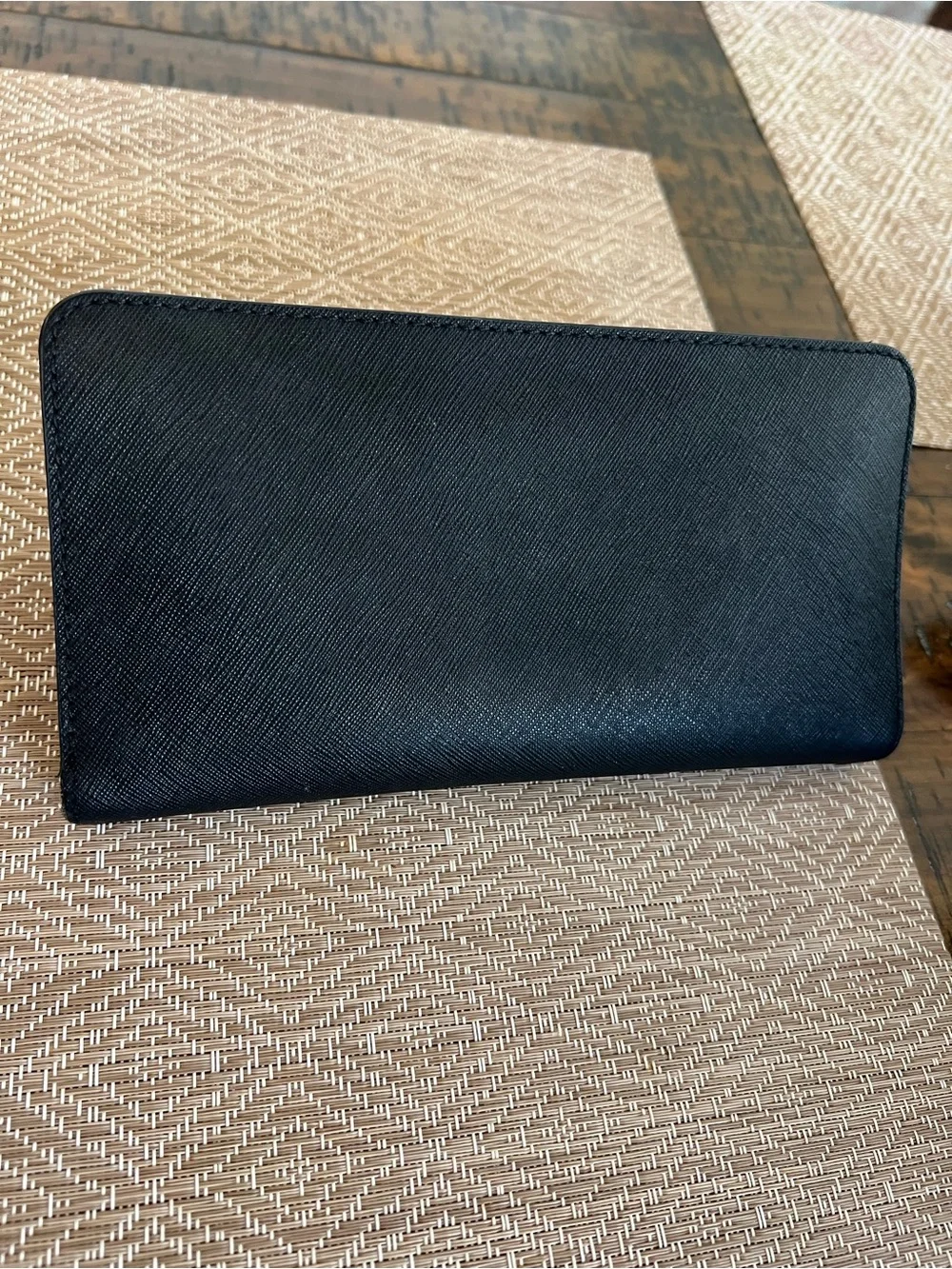 Michael Kors Hamilton Large Leather Continental Wallet in Black Leather gold